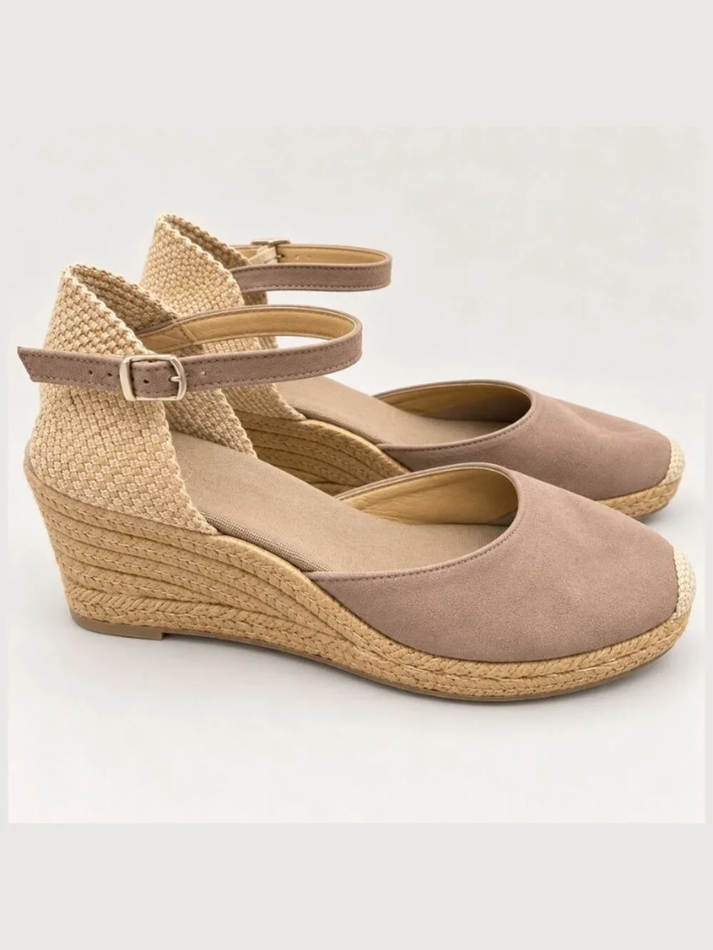 Toni Pons Taupe Espadrille Wedge Shoes